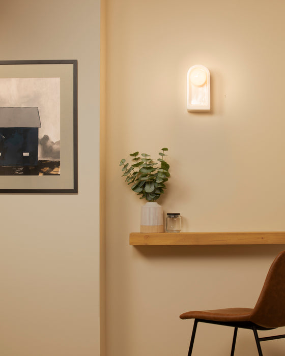 Justice Designs CER-3010-WHT One Light Wall Sconce, Gloss White