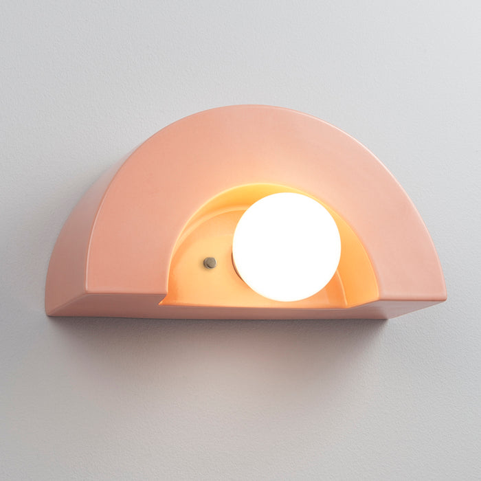 Justice Designs CER-3020-BSH One Light Wall Sconce, Gloss Blush