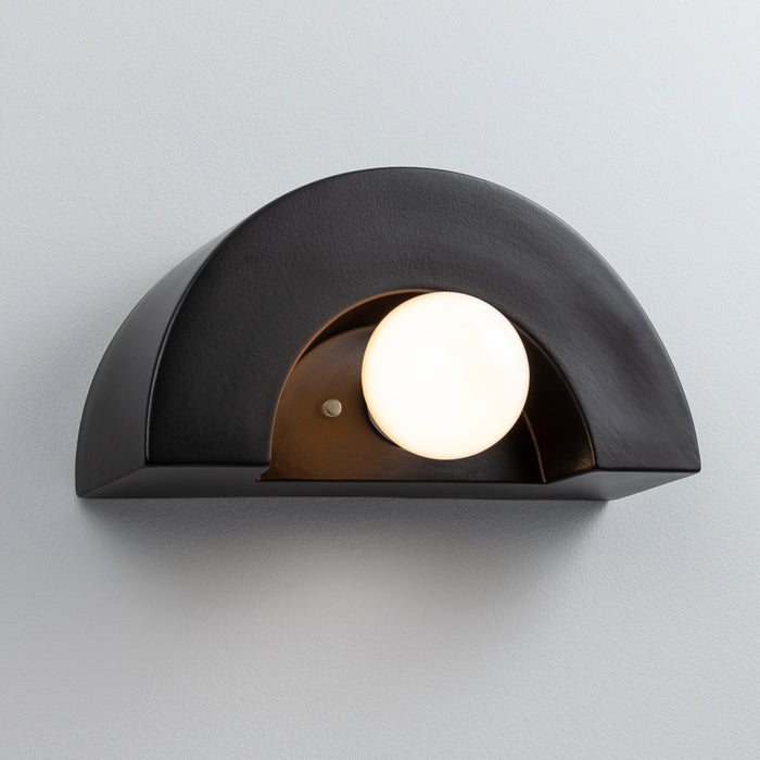 Justice Designs CER-3020-CRB One Light Wall Sconce, Carbon - Matte Black