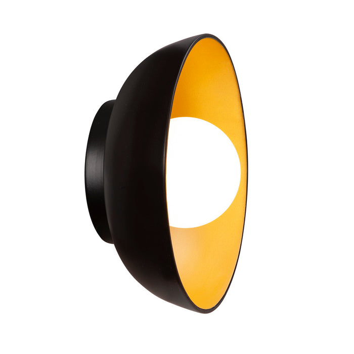Justice Designs CER-3030-CBGD Wall Sconce, Carbon Matte Black with Champagne Gold internal finish