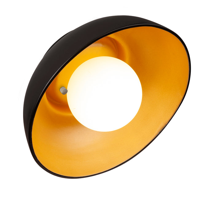 Justice Designs CER-3030-CBGD Wall Sconce, Carbon Matte Black with Champagne Gold internal finish