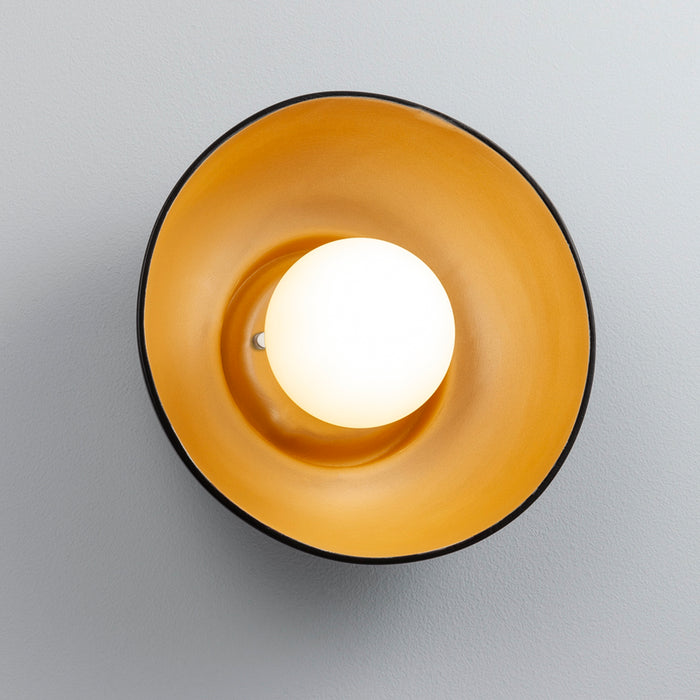 Justice Designs CER-3030-CBGD Wall Sconce, Carbon Matte Black with Champagne Gold internal finish