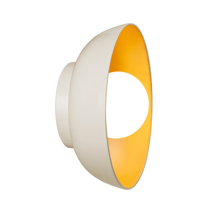 Justice Designs CER-3030-MTGD Wall Sconce, Matte White with Champagne Gold internal finish