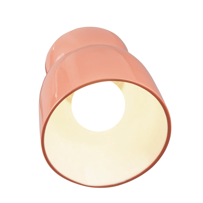 Justice Designs CER-6190-BSH One Light Flush-Mount, Gloss Blush