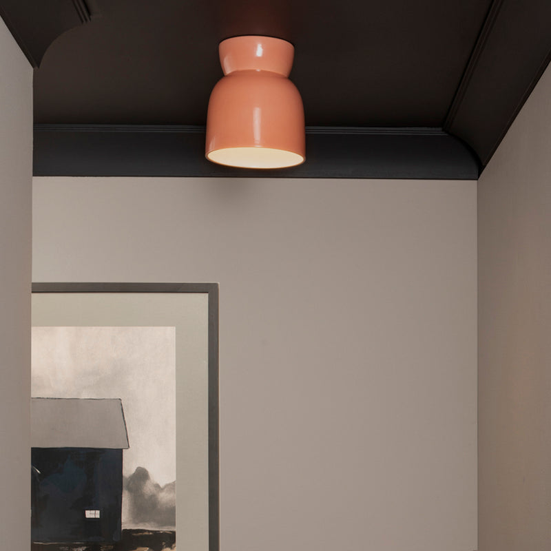 Justice Designs CER-6190-BSH One Light Flush-Mount, Gloss Blush