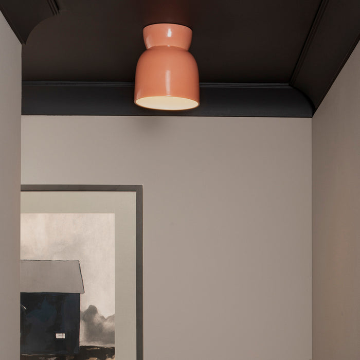 Justice Designs CER-6190-BSH One Light Flush-Mount, Gloss Blush