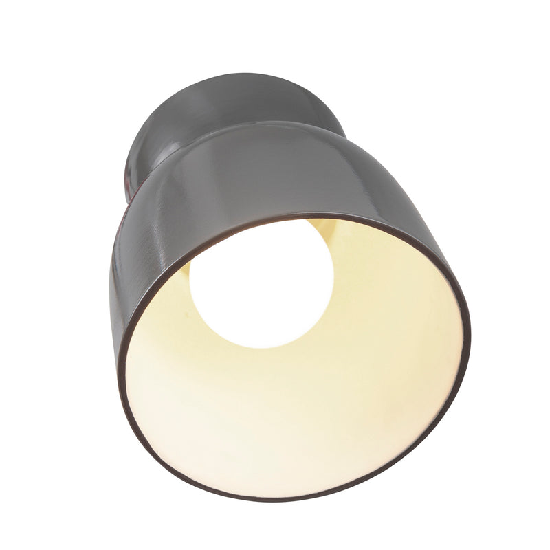 Justice Designs CER-6190-GRY One Light Flush-Mount, Gloss Grey