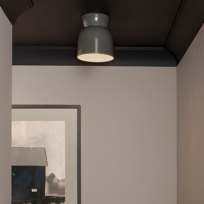 Justice Designs CER-6190-GRY One Light Flush-Mount, Gloss Grey