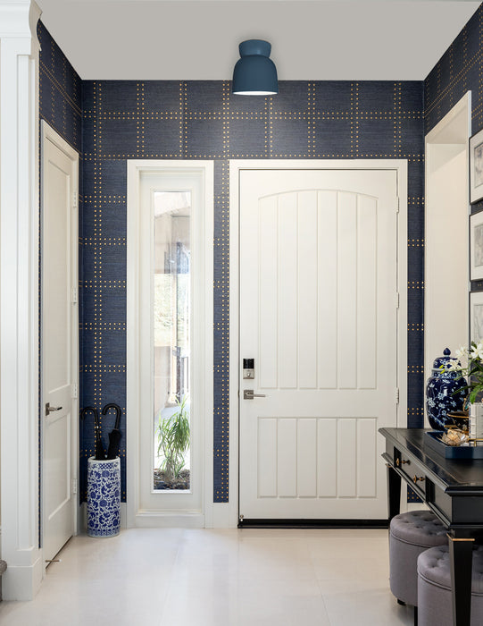 Justice Designs CER-6190-MID One Light Flush-Mount, Midnight Sky