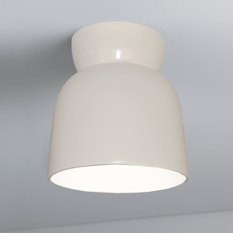 Justice Designs CER-6190-WHT One Light Flush-Mount, Gloss White