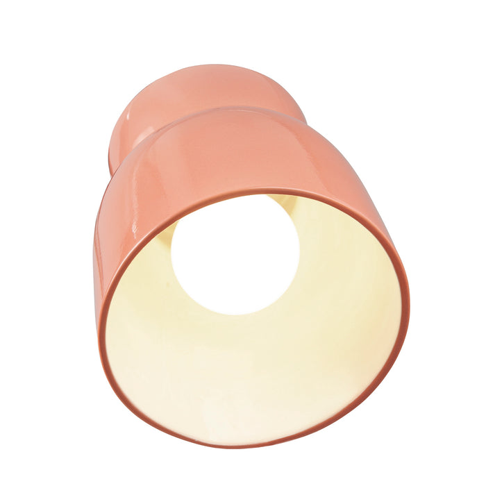 Justice Designs CER-6190W-BSH One Light Flush-Mount, Gloss Blush