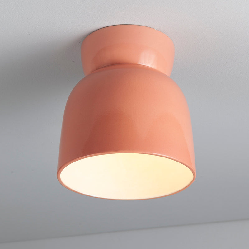 Justice Designs CER-6190W-BSH One Light Flush-Mount, Gloss Blush