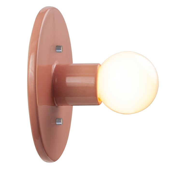 Justice Designs CER-6270-BSH One Light Wall Sconce, Gloss Blush