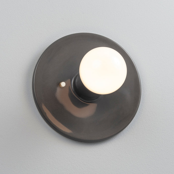 Justice Designs CER-6270-GRY One Light Wall Sconce, Gloss Grey