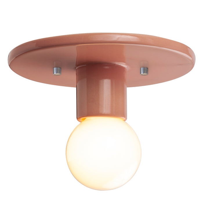 Justice Designs CER-6275-BSH One Light Flush-Mount, Gloss Blush