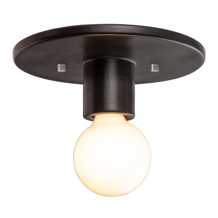 Justice Designs CER-6275-CRB One Light Flush-Mount, Carbon - Matte Black