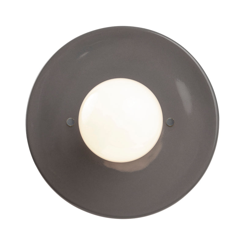 Justice Designs CER-6275-GRY One Light Flush-Mount, Gloss Grey