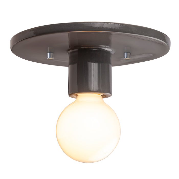 Justice Designs CER-6275-GRY One Light Flush-Mount, Gloss Grey
