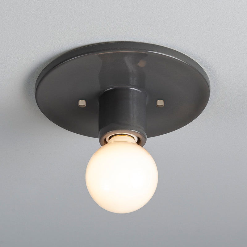 Justice Designs CER-6275-GRY One Light Flush-Mount, Gloss Grey