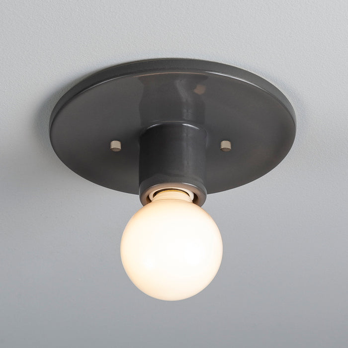 Justice Designs CER-6275-GRY One Light Flush-Mount, Gloss Grey