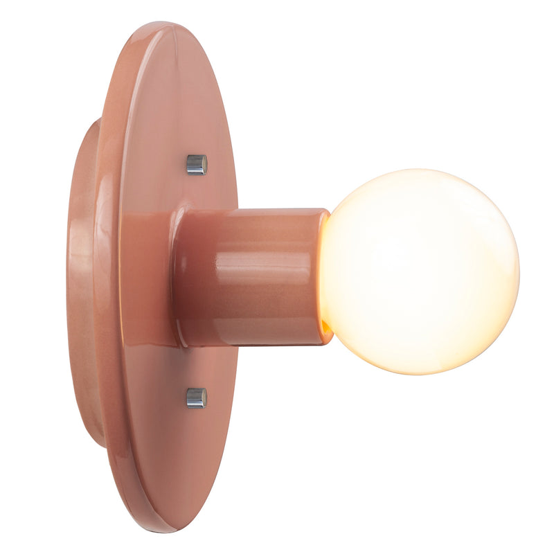 Justice Designs CER-6280-BSH One Light Wall Sconce, Gloss Blush