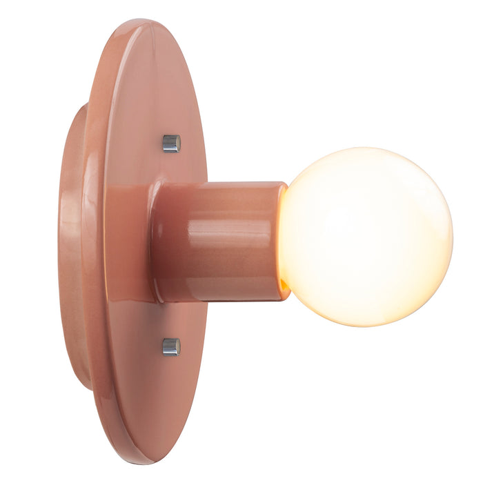 Justice Designs CER-6280-BSH One Light Wall Sconce, Gloss Blush