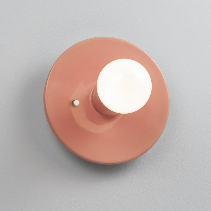 Justice Designs CER-6280-BSH One Light Wall Sconce, Gloss Blush