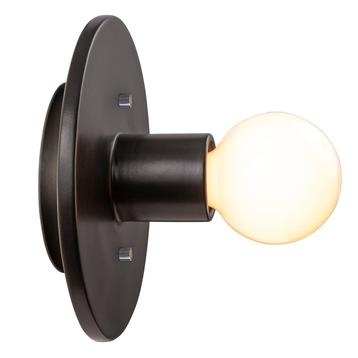 Justice Designs CER-6280-CRB One Light Wall Sconce, Carbon - Matte Black