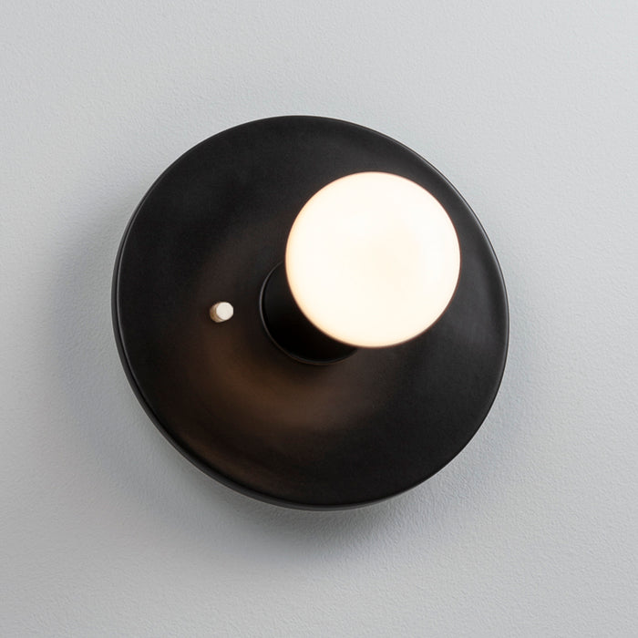Justice Designs CER-6280-CRB One Light Wall Sconce, Carbon - Matte Black