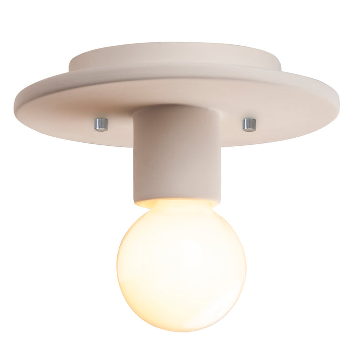 Justice Designs CER-6285-BIS One Light Flush-Mount, Bisque