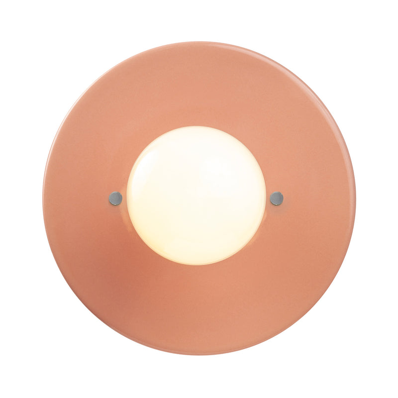 Justice Designs CER-6285-BSH One Light Flush-Mount, Gloss Blush