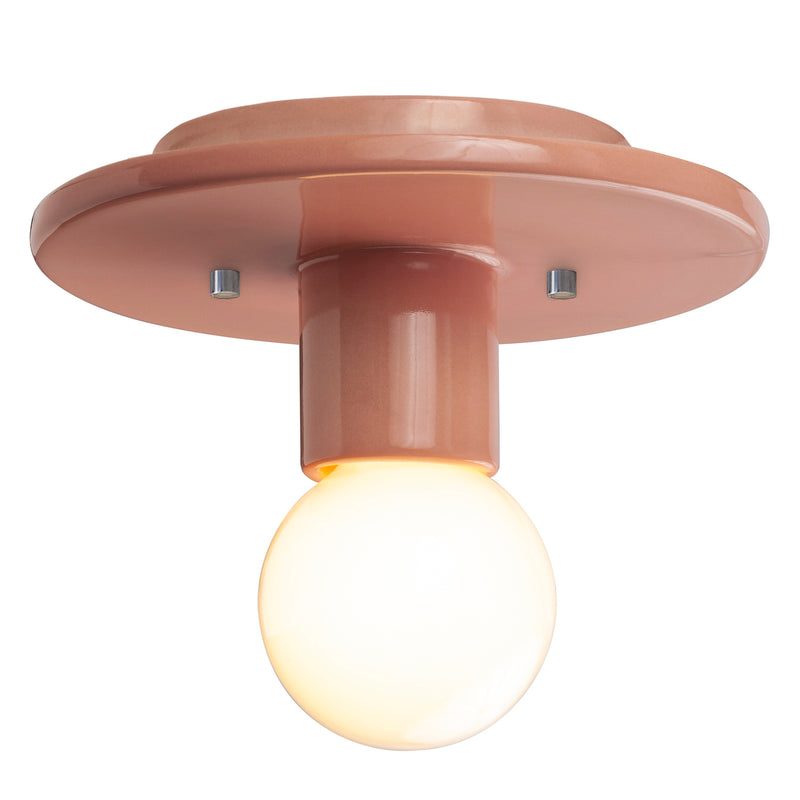 Justice Designs CER-6285-BSH One Light Flush-Mount, Gloss Blush