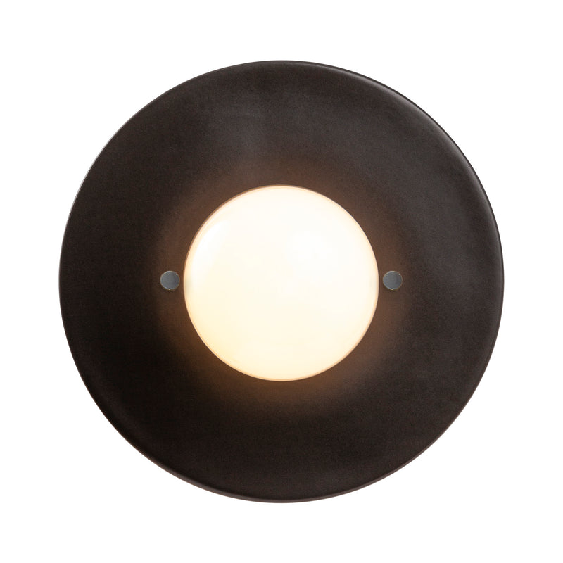 Justice Designs CER-6285-CRB One Light Flush-Mount, Carbon - Matte Black