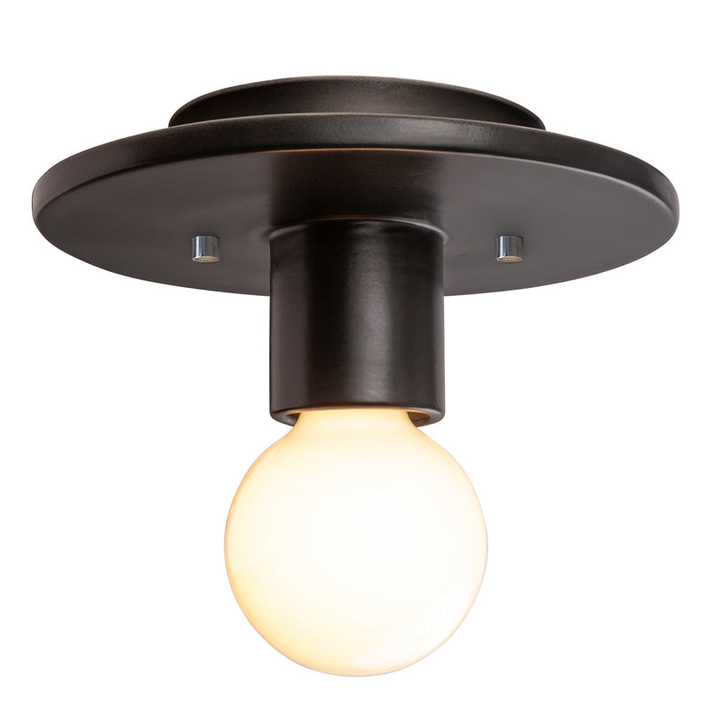 Justice Designs CER-6285-CRB One Light Flush-Mount, Carbon - Matte Black