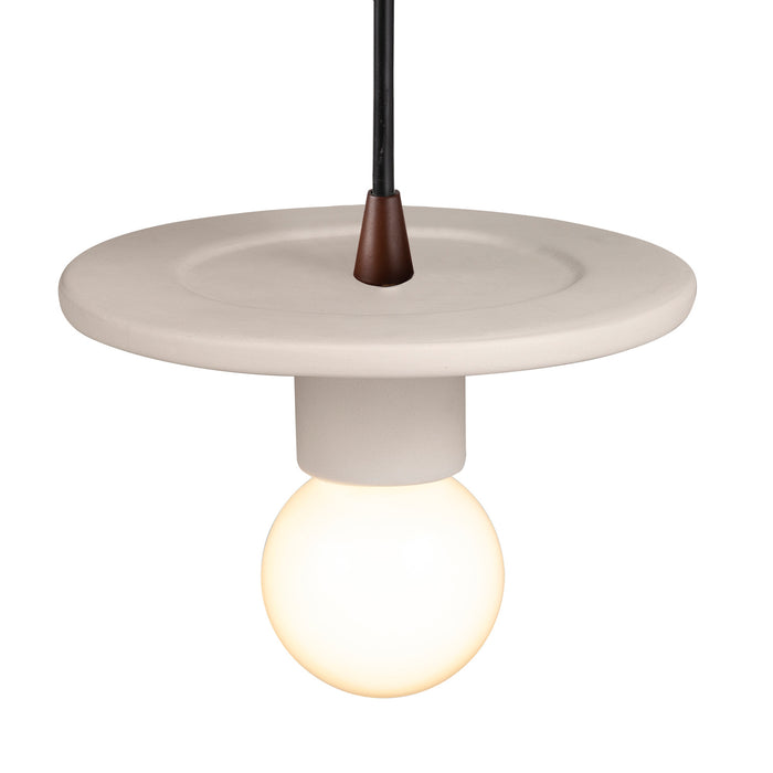Justice Designs CER-6320-BIS-DBRZ-BKCD One Light Pendant, Bisque