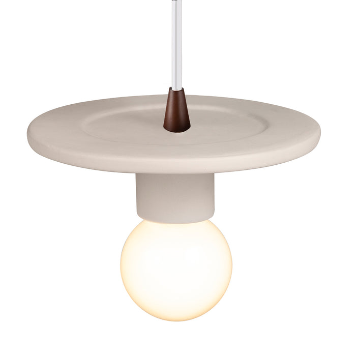 Justice Designs CER-6320-BIS-DBRZ-WTCD One Light Pendant, Bisque