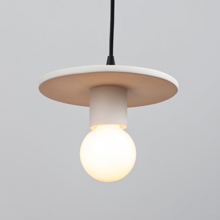 Justice Designs CER-6320-BIS-MBLK-BKCD One Light Pendant, Bisque