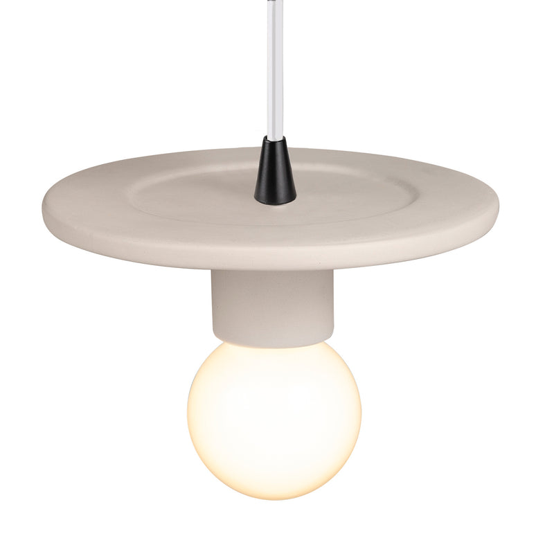 Justice Designs CER-6320-BIS-MBLK-WTCD One Light Pendant, Bisque