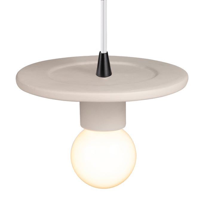Justice Designs CER-6320-BIS-MBLK-WTCD One Light Pendant, Bisque