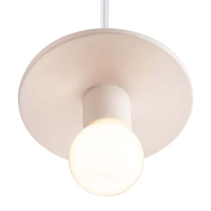 Justice Designs CER-6320-BIS-MBLK-WTCD One Light Pendant, Bisque