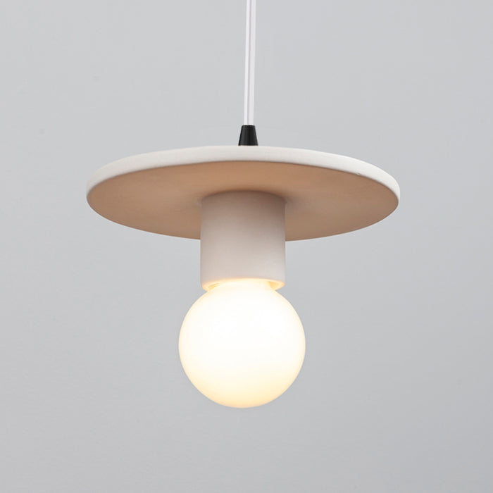 Justice Designs CER-6320-BIS-MBLK-WTCD One Light Pendant, Bisque