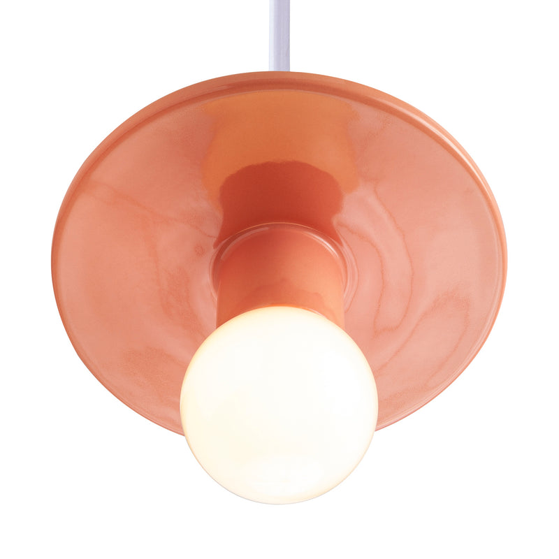 Justice Designs CER-6320-BSH-CROM-WTCD One Light Pendant, Gloss Blush