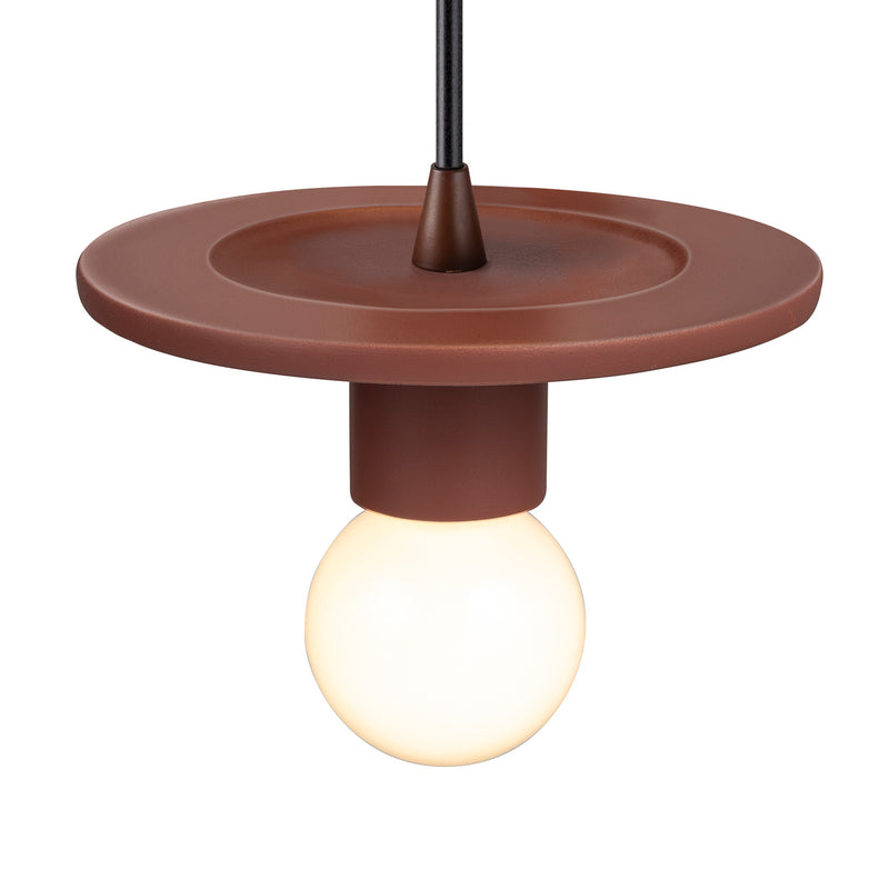 Justice Designs CER-6320-CLAY-DBRZ-BKCD One Light Pendant, Canyon Clay