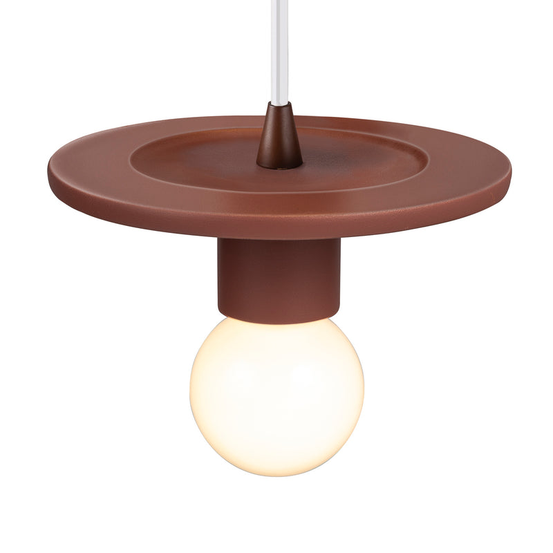 Justice Designs CER-6320-CLAY-DBRZ-WTCD One Light Pendant, Canyon Clay
