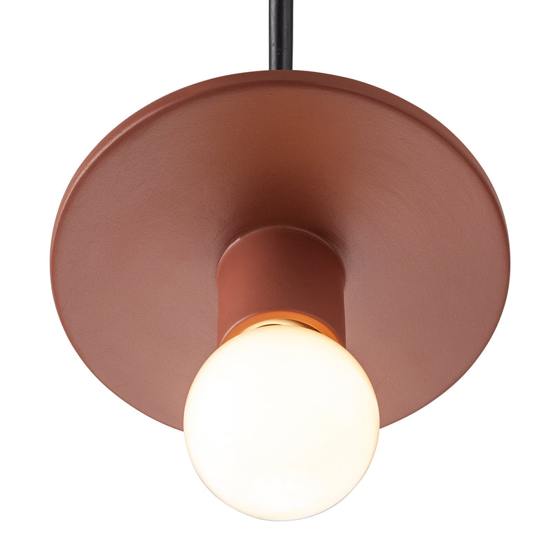 Justice Designs CER-6320-CLAY-DBRZ-WTCD One Light Pendant, Canyon Clay