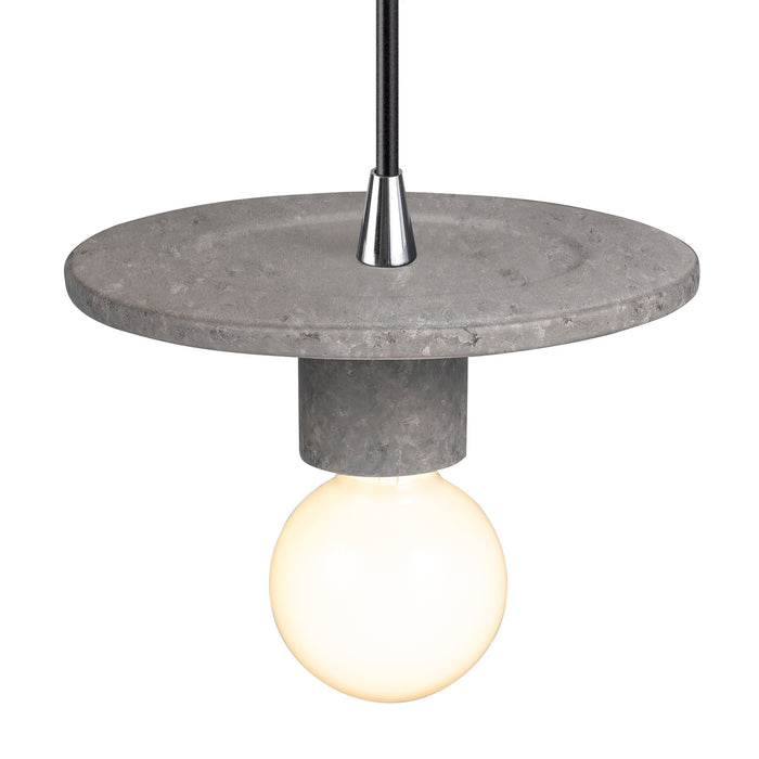 Justice Designs CER-6320-CONC-CROM-BKCD One Light Pendant, Concrete
