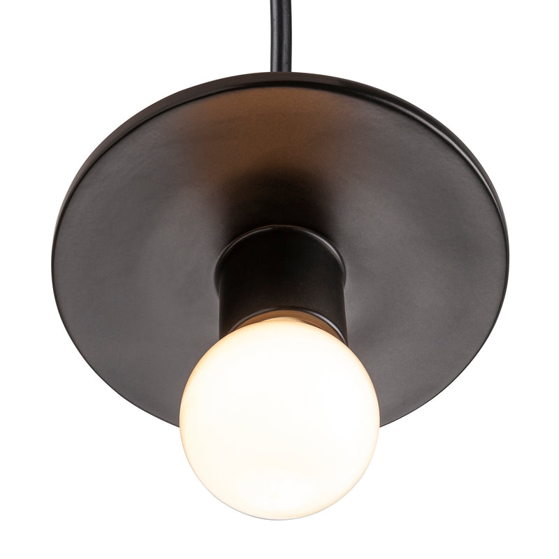 Justice Designs CER-6320-CRB-CROM-BKCD One Light Pendant, Carbon - Matte Black