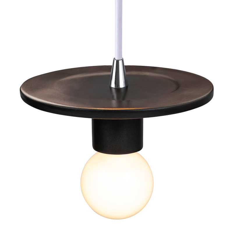 Justice Designs CER-6320-CRB-CROM-WTCD One Light Pendant, Carbon - Matte Black