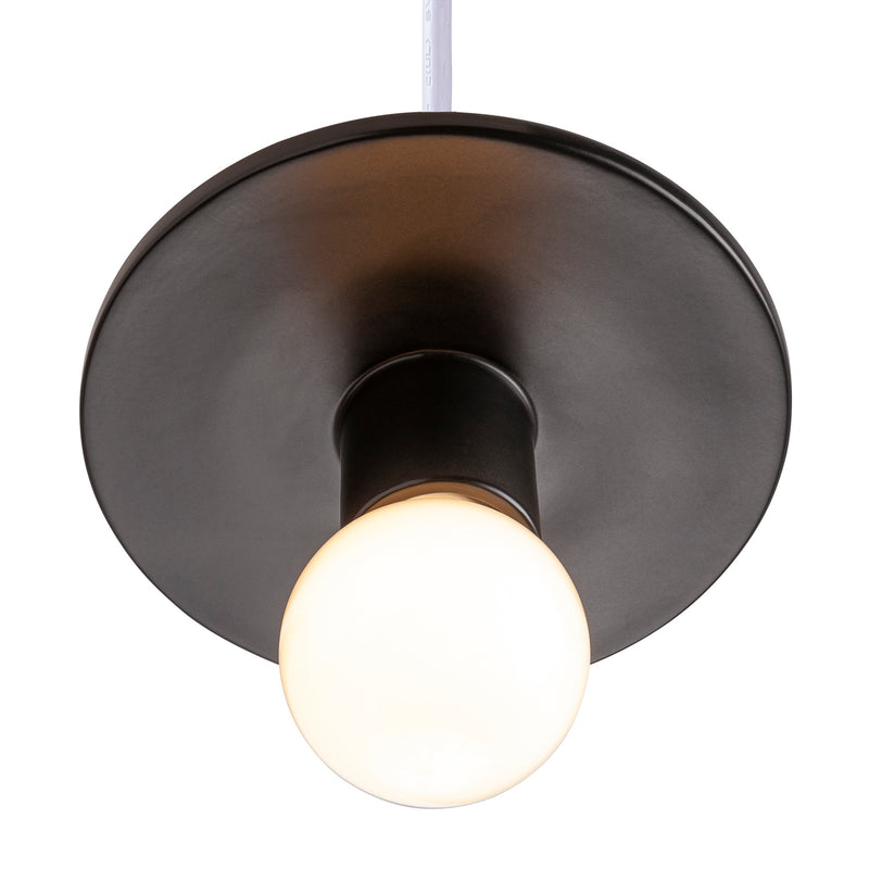 Justice Designs CER-6320-CRB-CROM-WTCD One Light Pendant, Carbon - Matte Black