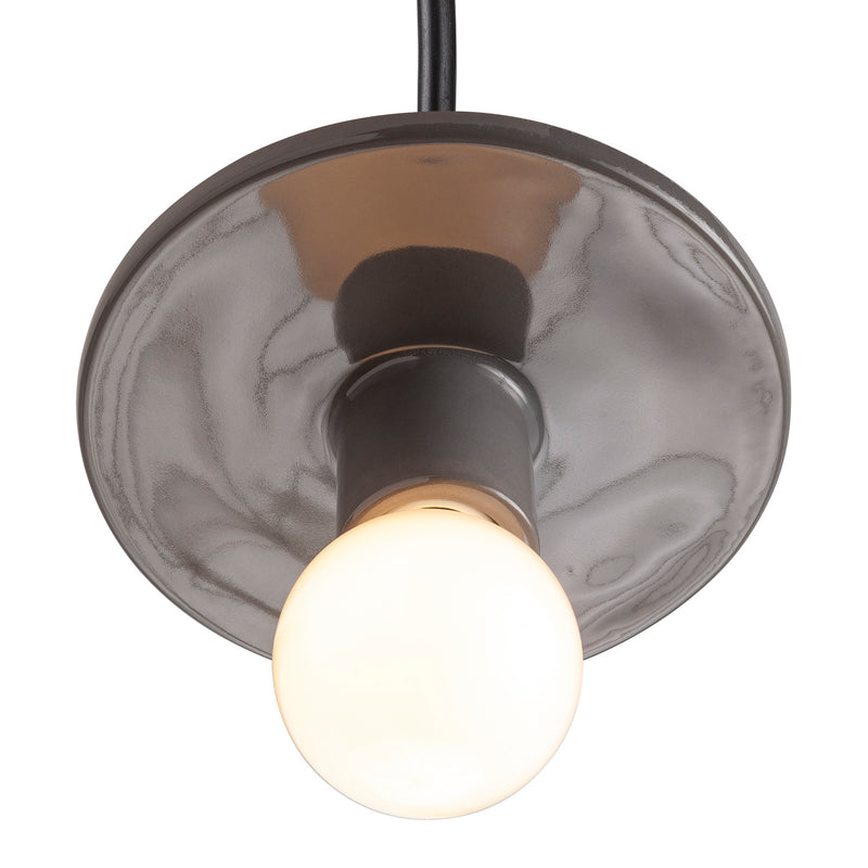 Justice Designs CER-6320-GRY-CROM-BKCD One Light Pendant, Gloss Grey